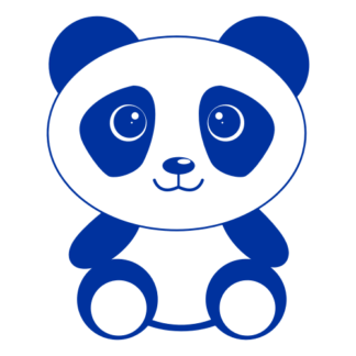 Cute Begging Panda Decal (Blue)